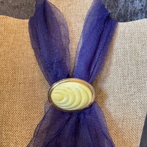 Vintage Gold and Yellow Scarf Ring